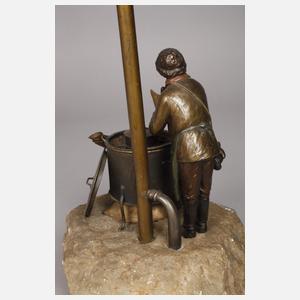 Bergmann Wiener Bronze Lampe Maronibrater