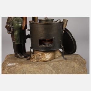 Bergmann Wiener Bronze Lampe Maronibrater