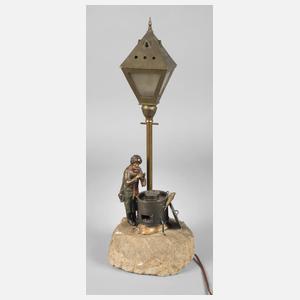 Bergmann Wiener Bronze Lampe Maronibrater