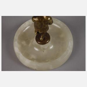 Kleiner tanzender Faun auf Marmorschale