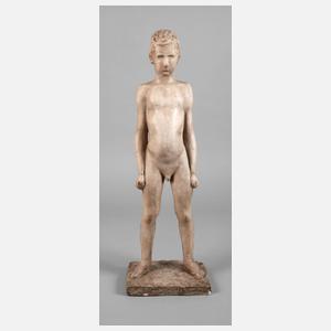 Heinrich Moshage, stehender Junge nach dem Bade