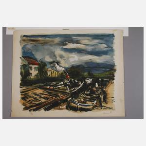Maurice de Vlaminck, Dampfschiff in der Schleuse