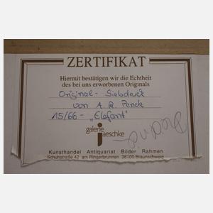 AR Penck, Stehender Elefant