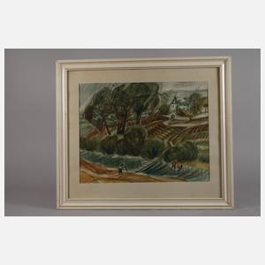 Vladimir Firsov, Badende in russischer Dorflandschaft