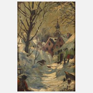 Paul Müller-Callnberg, "Verschneite Dorfstraße "