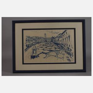 Fritz Zalisz, Italienische Stadt mit Marktplatz