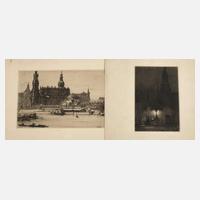 Walter Zeising, zwei Radierungen Dresden111