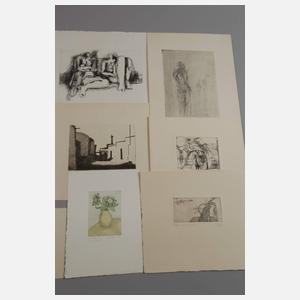 Konvolut acht Blatt Künstler Chemnitzer Raum