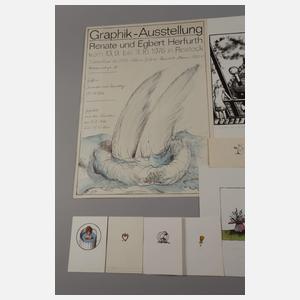 Konvolut dreizehn Blatt Renate und Egbert Herfurth