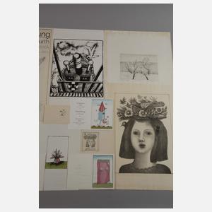 Konvolut dreizehn Blatt Renate und Egbert Herfurth