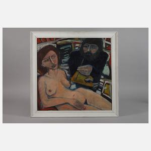 Jürgen Adler attr., Selbstportrait mit Model