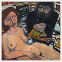 Jürgen Adler attr., Selbstportrait mit Model111