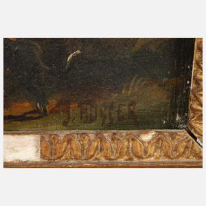 J. Ausser?, Reiter mit Hund