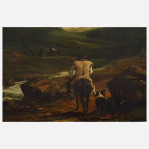 J. Ausser?, Reiter mit Hund