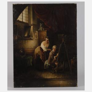 V. Hendrickx, Maler an der Staffelei