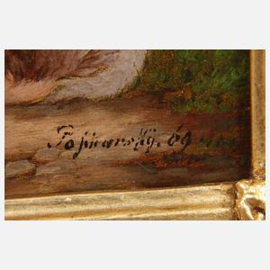 Ideallandschaft mit Ziegen