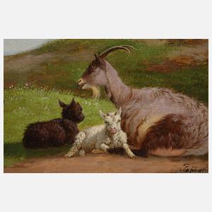 Ideallandschaft mit Ziegen