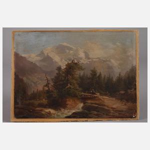 Carl Fuchs, Hochgebirgslandschaft mit Wildbach