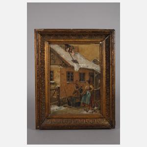 A. Schmaranz, Bauernhaus im Schnee