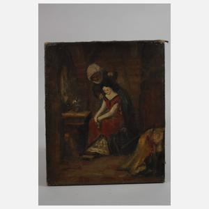 Monogrammist N.M., Dame und Dienerin im Interieur