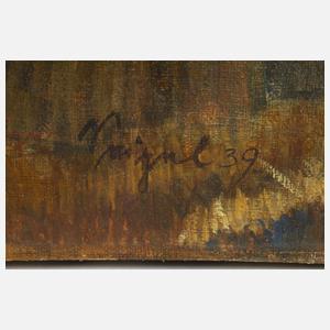 Doppelgemälde Heuernte und Selbstbildnis