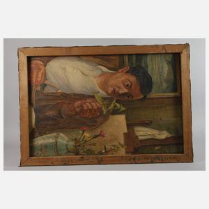 Doppelgemälde Heuernte und Selbstbildnis