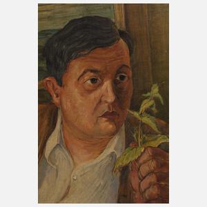 Doppelgemälde Heuernte und Selbstbildnis