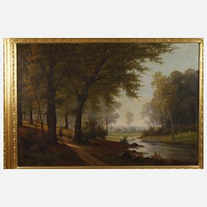 A. Bargatzki, große Landschaft im Prunkrahmen