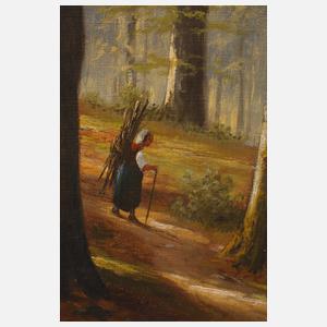 A. Bargatzki, große Landschaft im Prunkrahmen