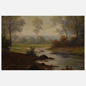 A. Bargatzki, große Landschaft im Prunkrahmen