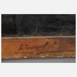 Abendliche Impression mit Burg und Windmühle