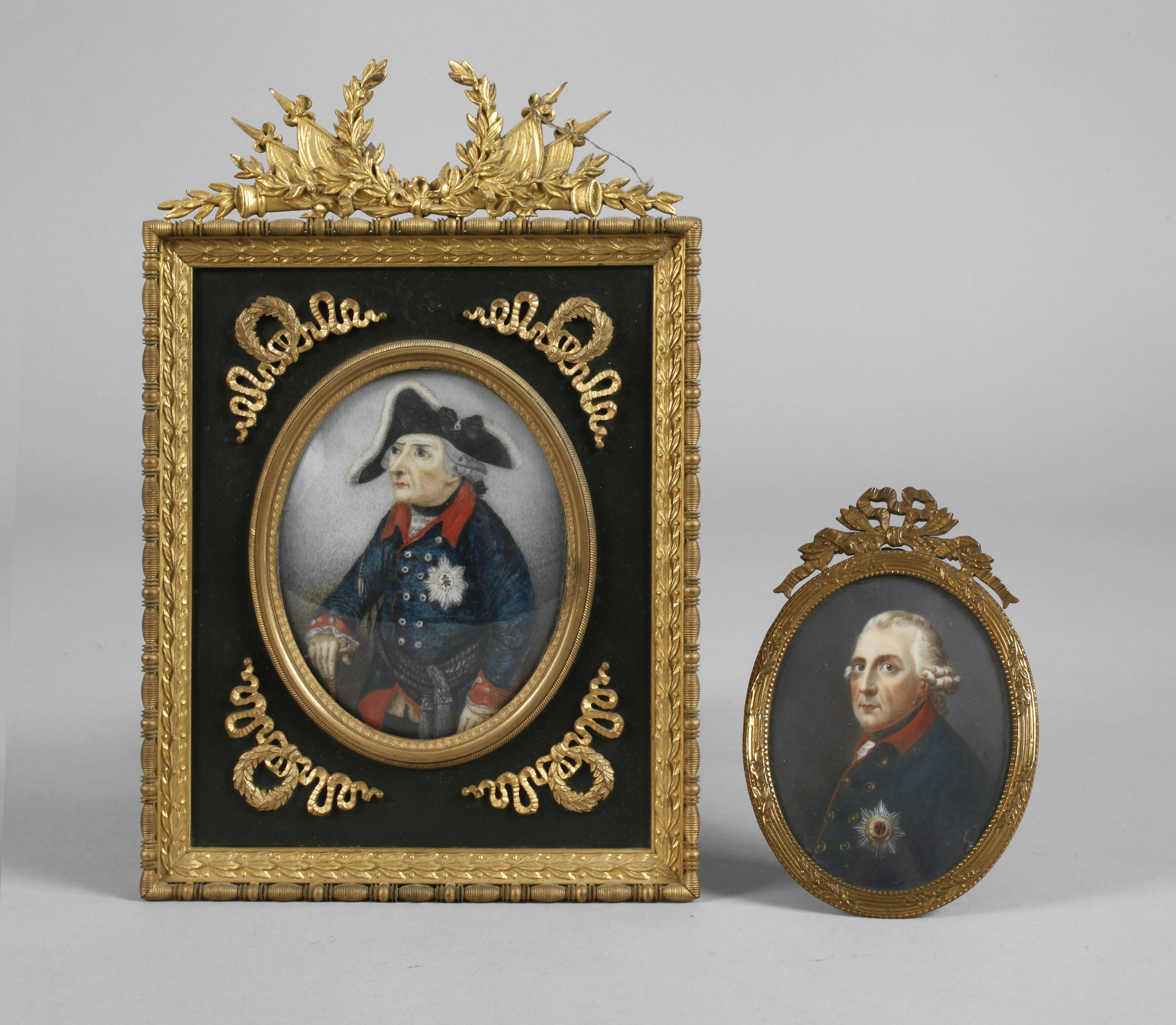 Zwei Miniaturportraits Alter Fritz