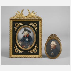 Zwei Miniaturportraits Alter Fritz