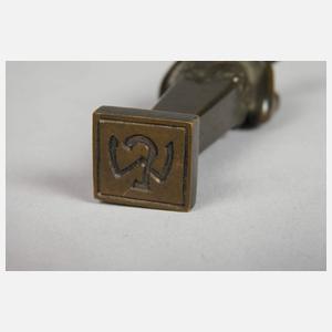 Bronze Petschaft mit Faun