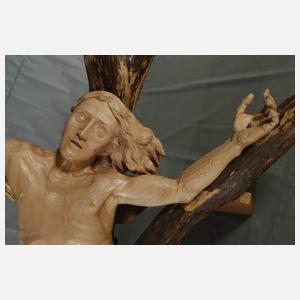 Lebensgroße Holzskulptur