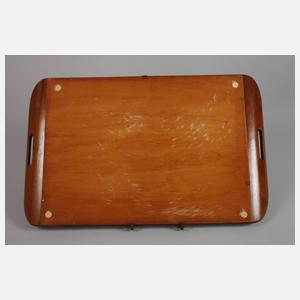 Tablett mit Hinterglasmalerei