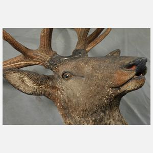 Hirschgeweih auf Keramikkopf