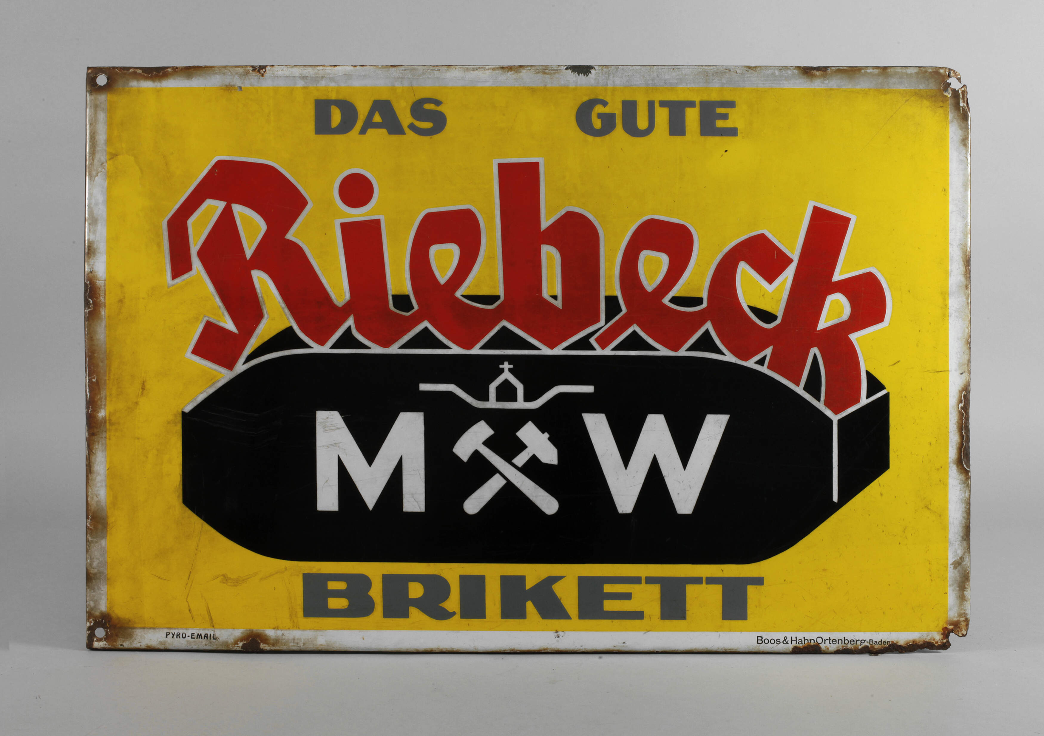 Emailleschild Riebeck