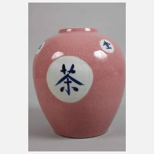 Vase mit Schriftzeichen