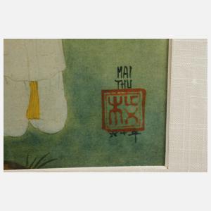 Farblithografie Kinder beim Spiel