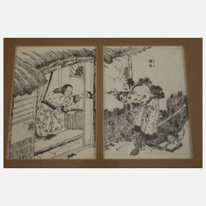 Katsushika Hokusai, Zwei Holzschnitte