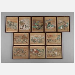 Elf Farbholzschnitte