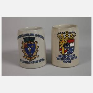 Sieben Bierkrüge 1. Weltkrieg