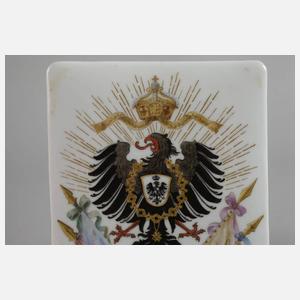 Patriotische Porzellanplakette Kaiserzeit