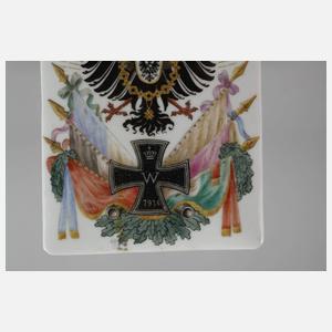 Patriotische Porzellanplakette Kaiserzeit