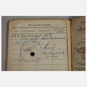 Soldbuch und Urkunde Bandenkampfabzeichen