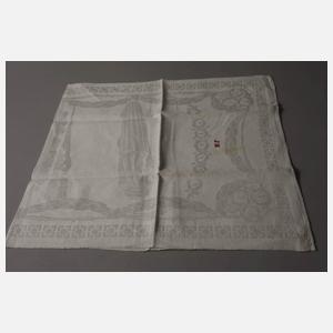 Paar Gebilddamast-Handtücher Zeppelinmotiv