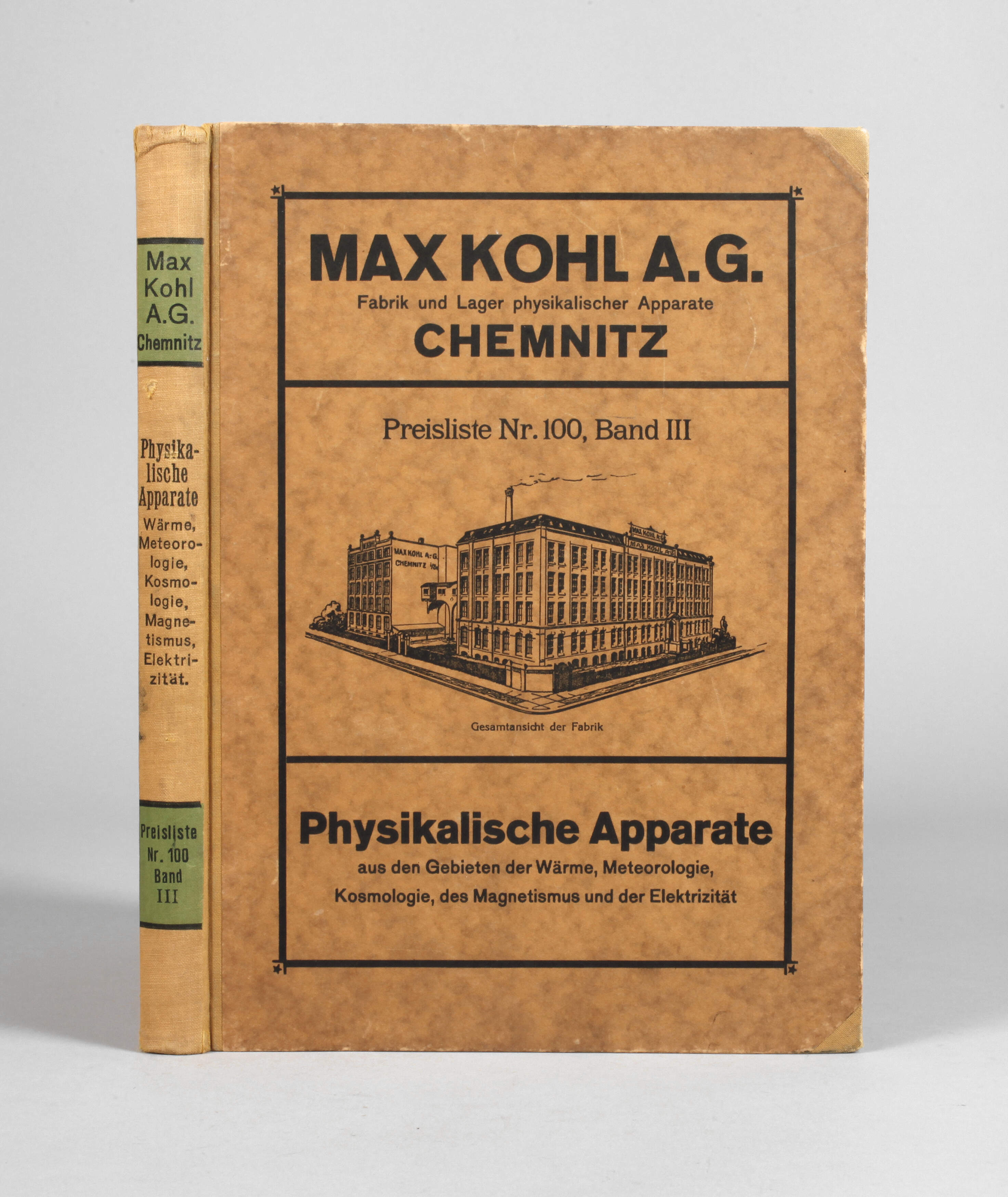 Max Kohl A. G. Preisliste Nr. 100 Band III