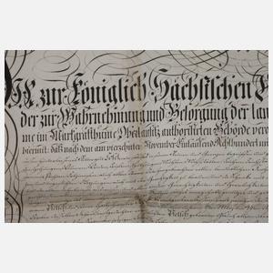 Brief an Friedrich August, König von Sachsen