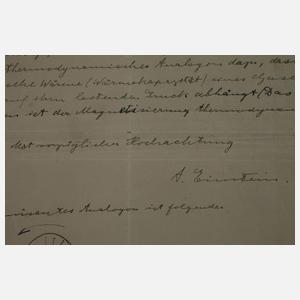 Brief und Autograph Albert Einstein